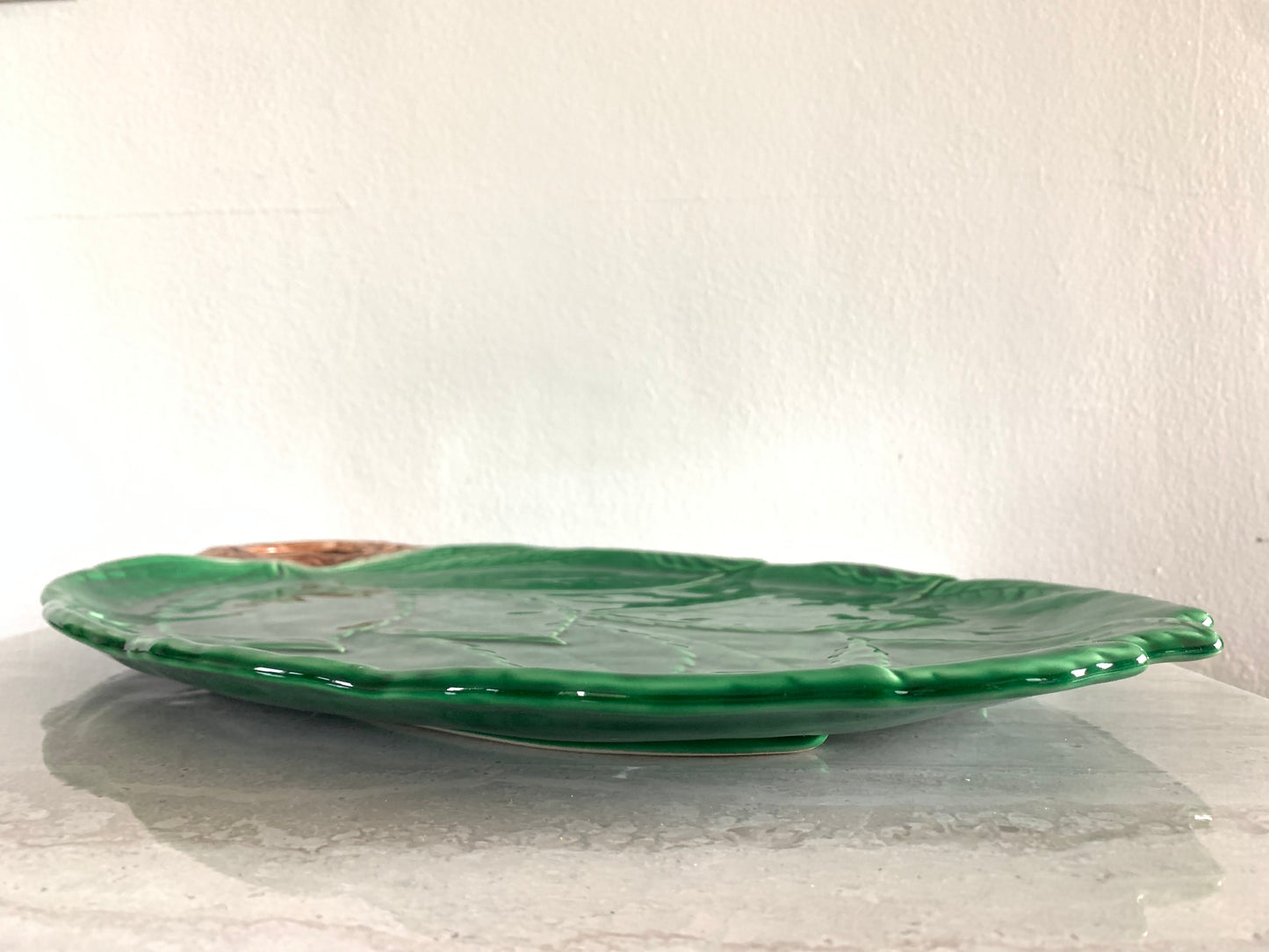 Majolica Leaf Platter Made in Japan