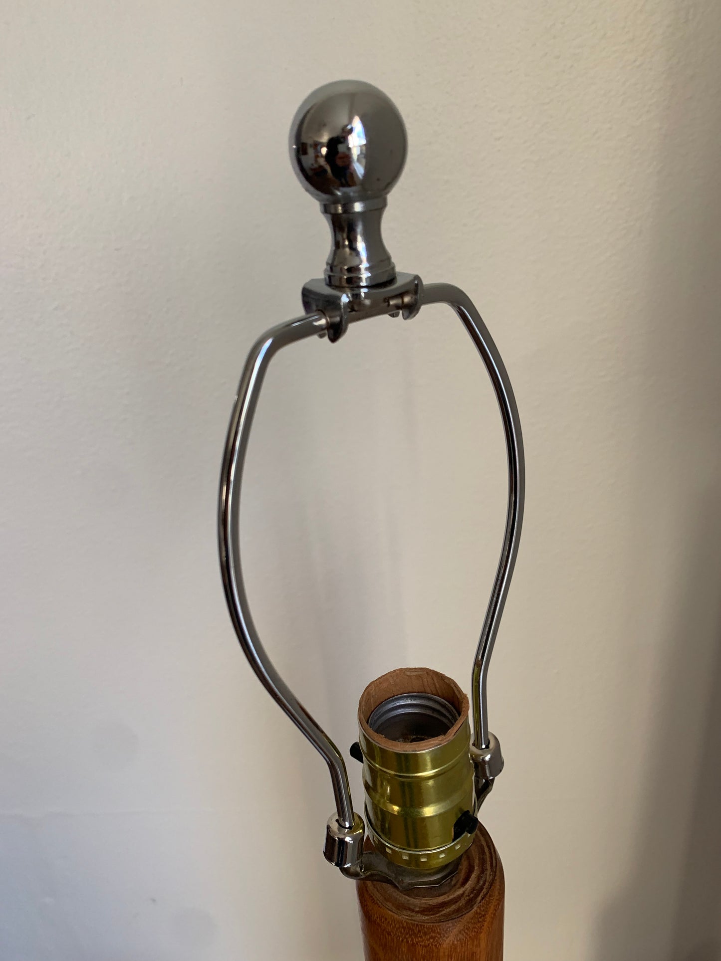 Mid-Century Modern Turned Exotic Wood Table Lamp