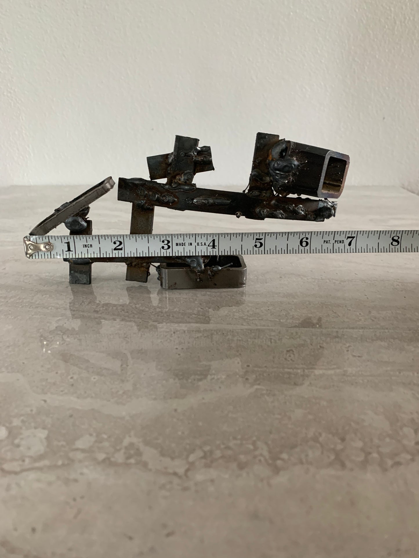 Vintage Mid-Century Brutalist Abstract Metal Sculpture