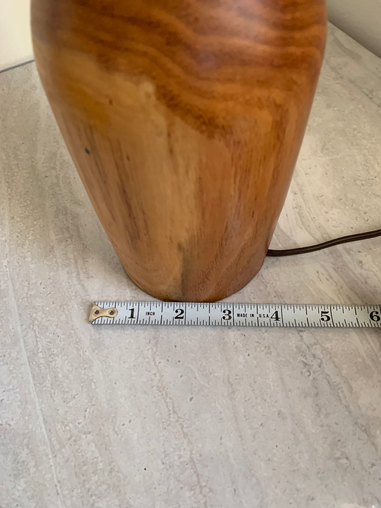Mid-Century Modern Turned Exotic Wood Table Lamp