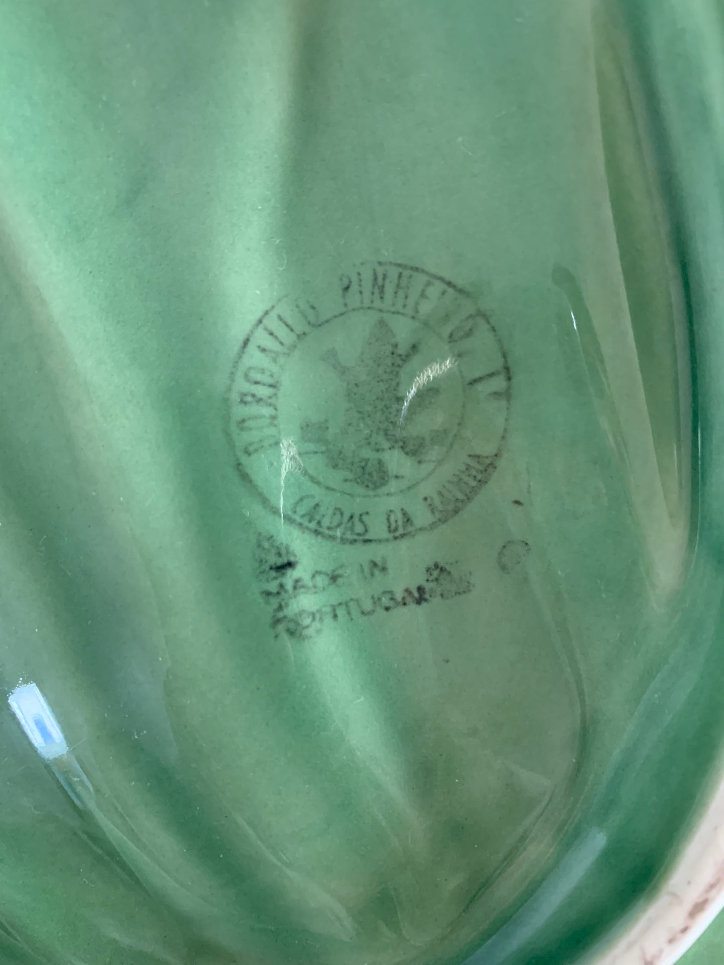 Vintage Bordallo Pinheiro Portugal Ceramic Leaf Plate Platter