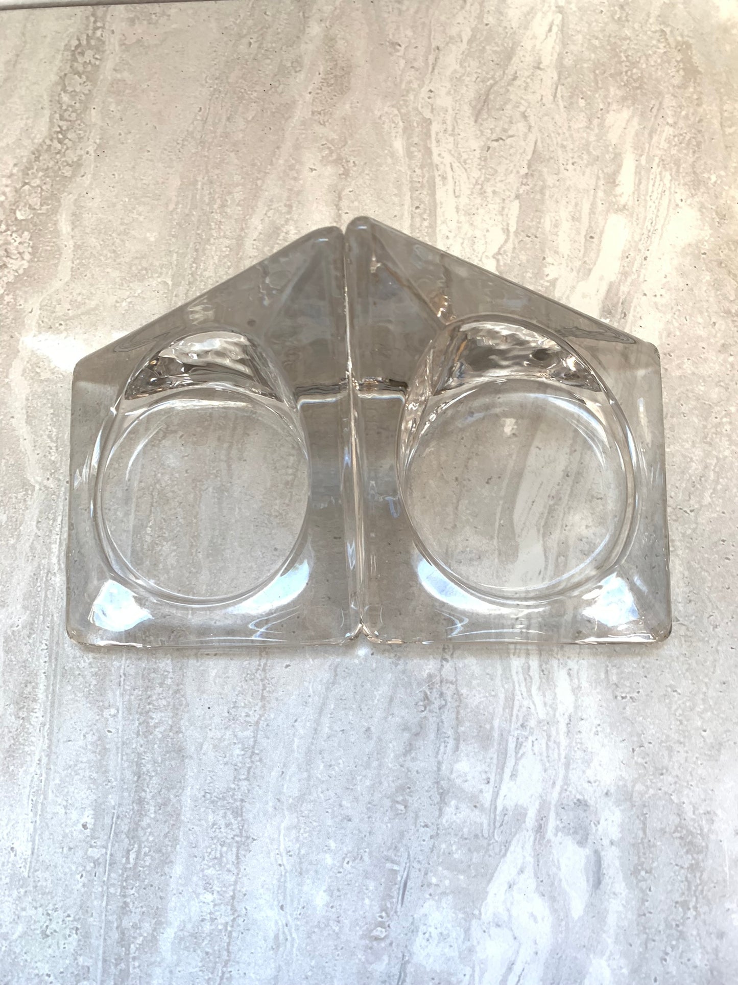 Vintage Nybro Swedish Candle Holder Bookends- a Pair