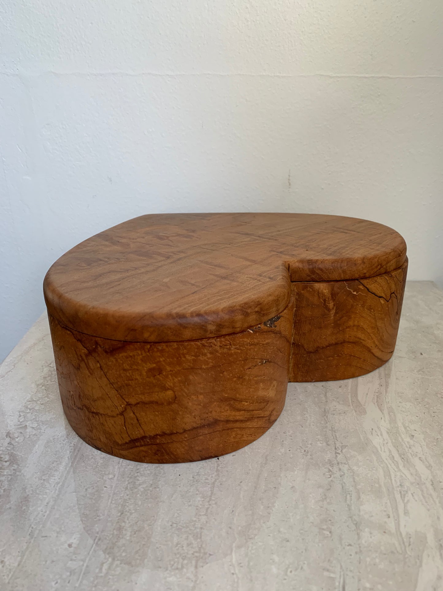 Handcrafted Exotic Wood Heart Shaped Box