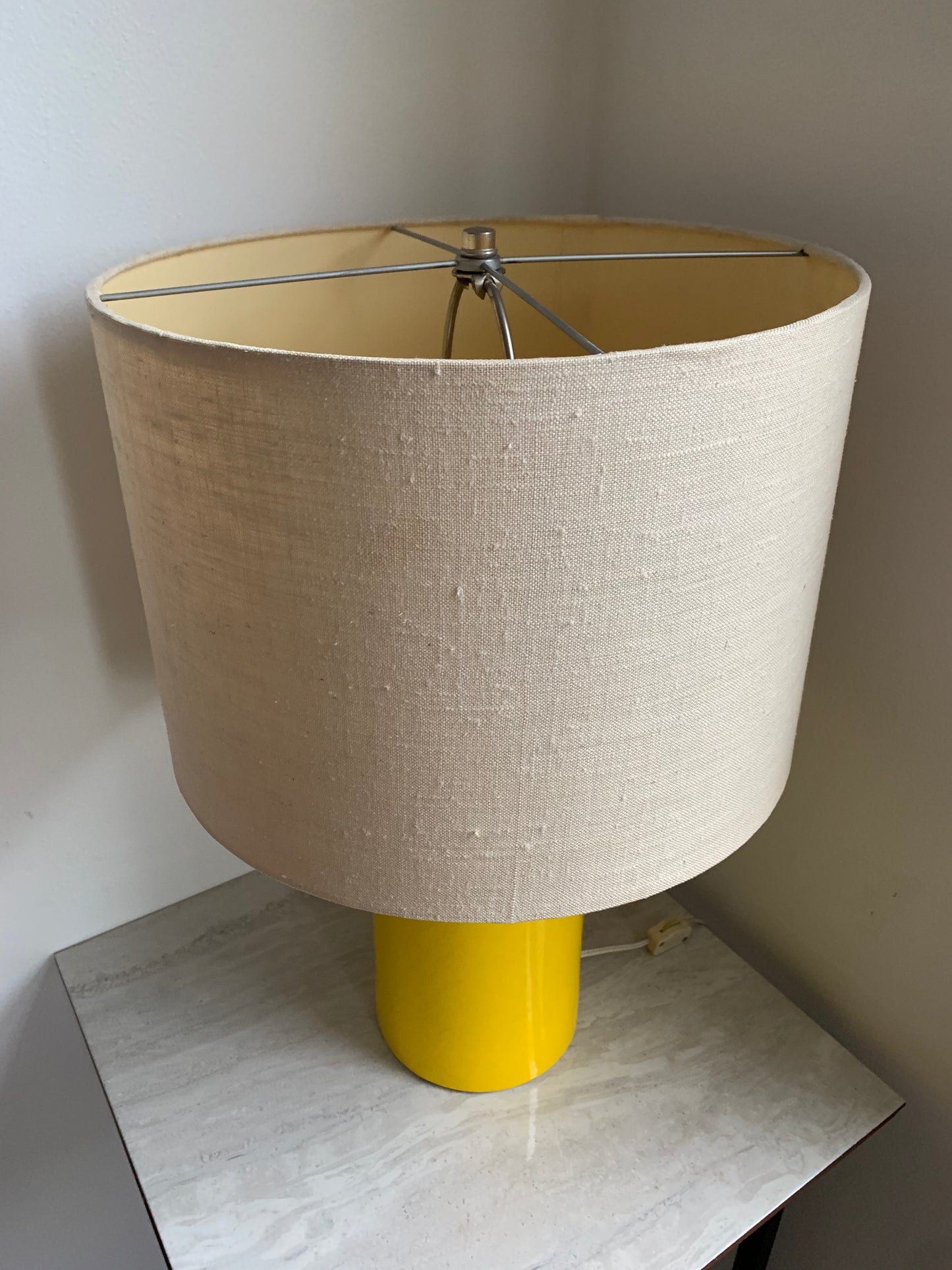 Mid-Century Modern Canary Yellow Ceramic Dual Setting Lamp