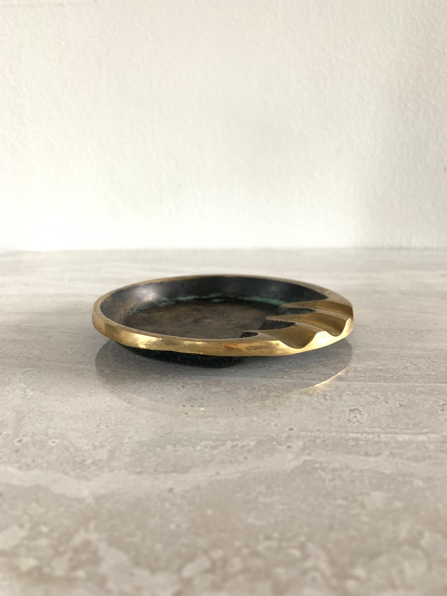 Mid-Century Modernist Verdigris Bronze Ashtray