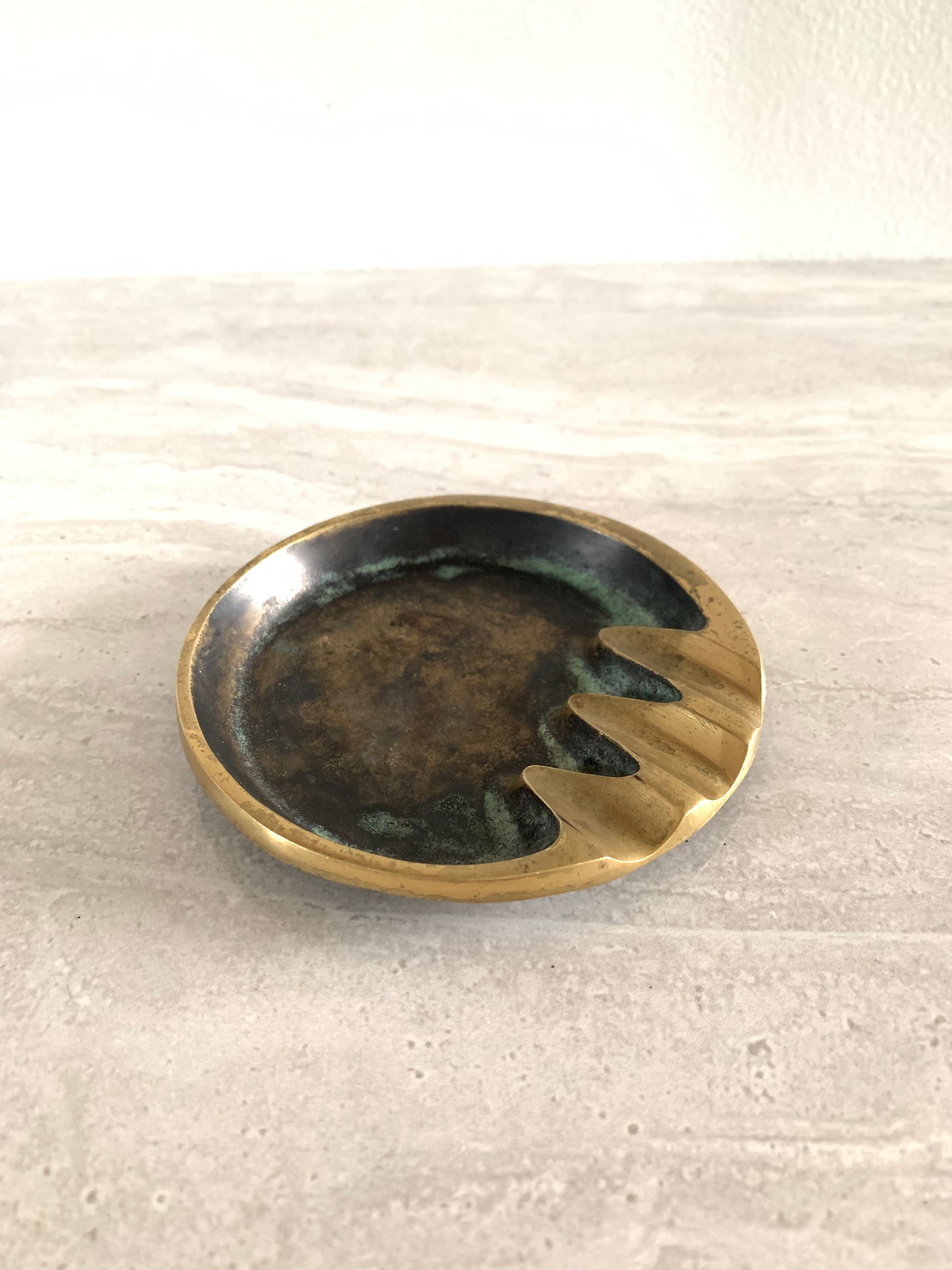 Mid-Century Modernist Verdigris Bronze Ashtray