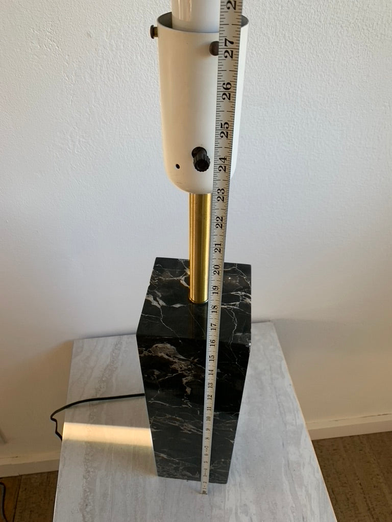 Mid-Century Modern Walter Von Nessen Table Lamp in Black Variegated Marble