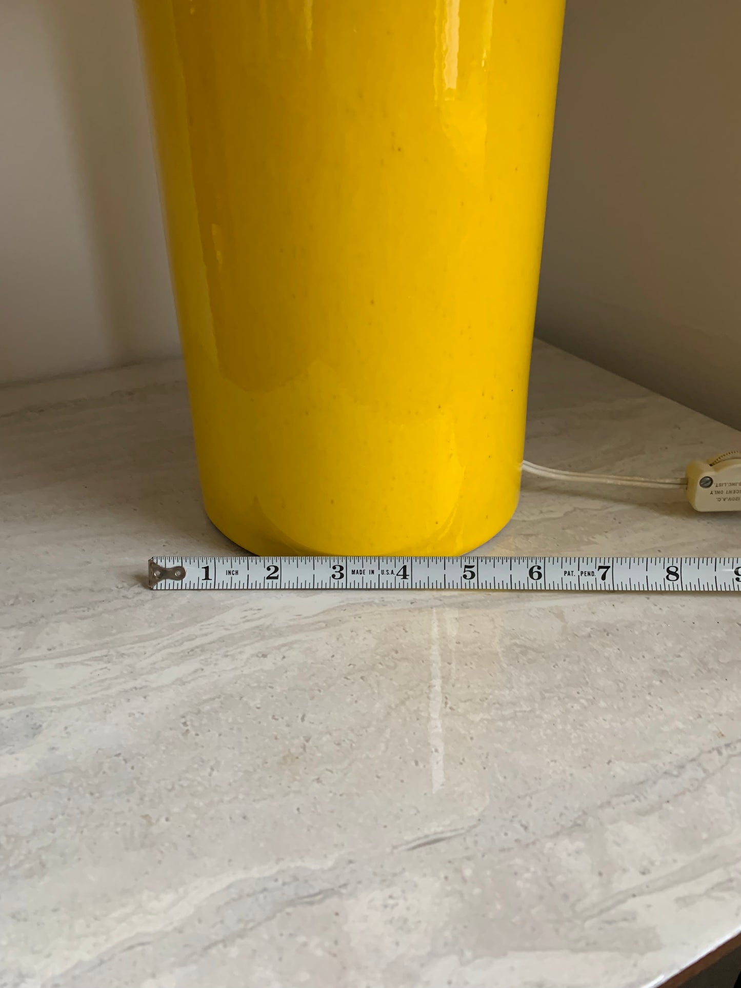 Mid-Century Modern Canary Yellow Ceramic Dual Setting Lamp