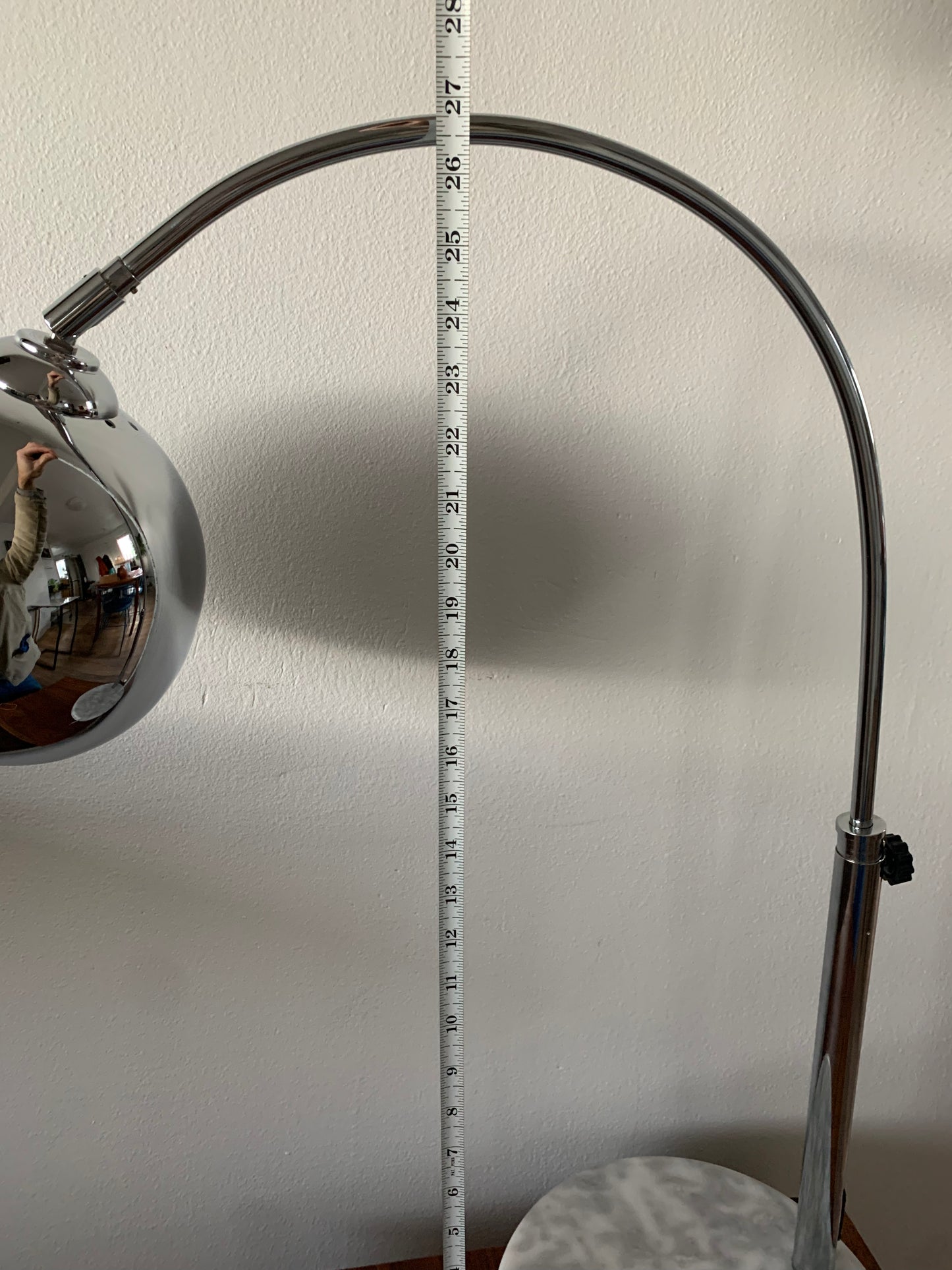 George Kovacs Chrome Eyeball Table Lamp With Marble Base