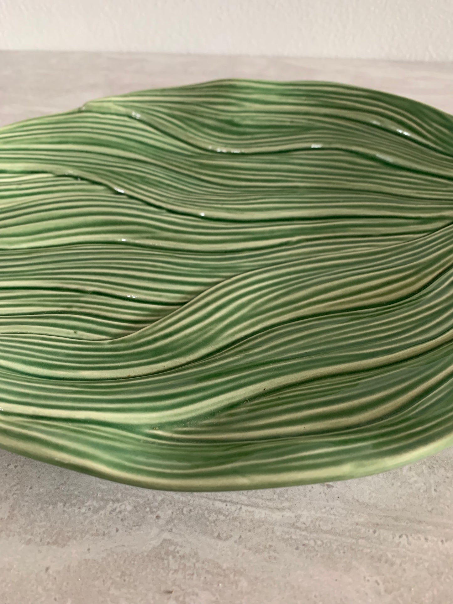 Vintage Bordallo Pinheiro Portugal Ceramic Leaf Plate Platter