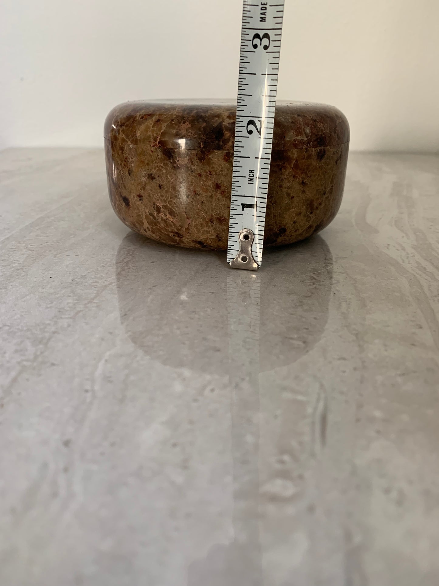 1960s Mid Century Modern Carved Soapstone Cylinder Lidded Vessel Box