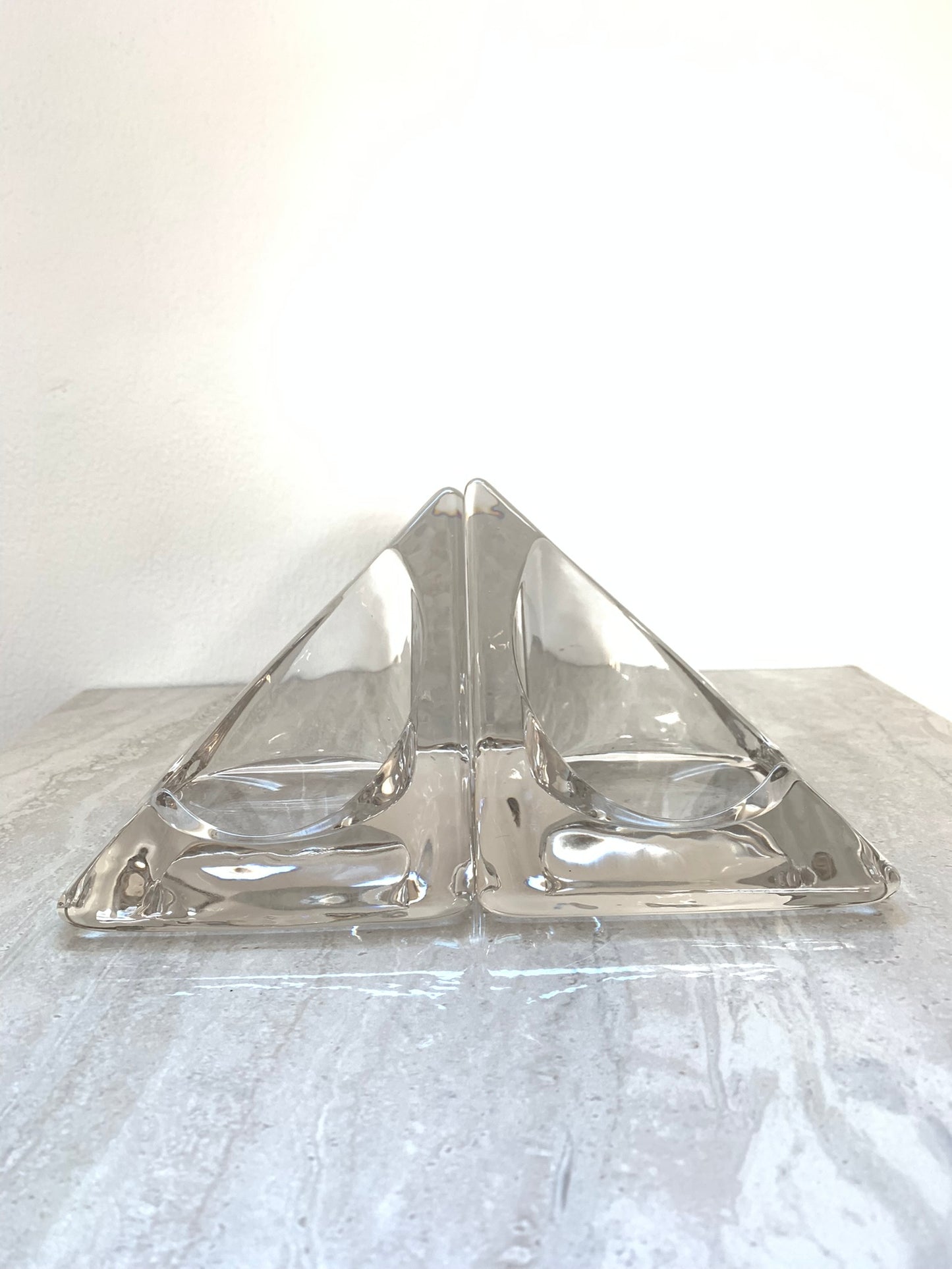 Vintage Nybro Swedish Candle Holder Bookends- a Pair