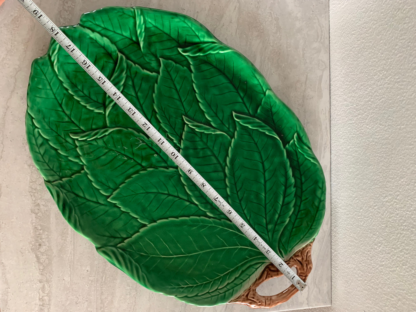 Majolica Leaf Platter Made in Japan