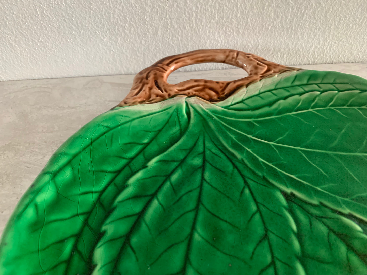 Majolica Leaf Platter Made in Japan
