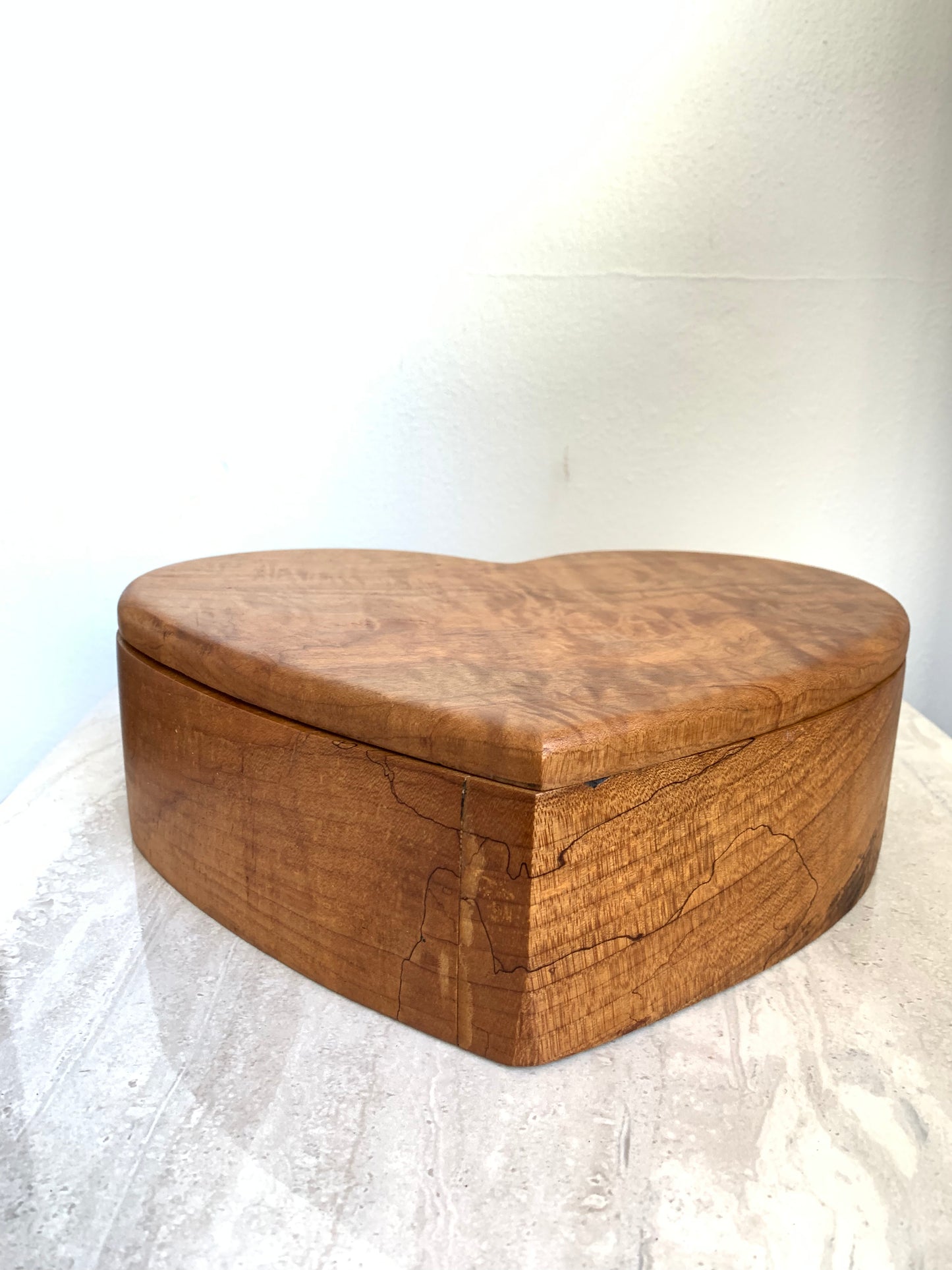 Handcrafted Exotic Wood Heart Shaped Box