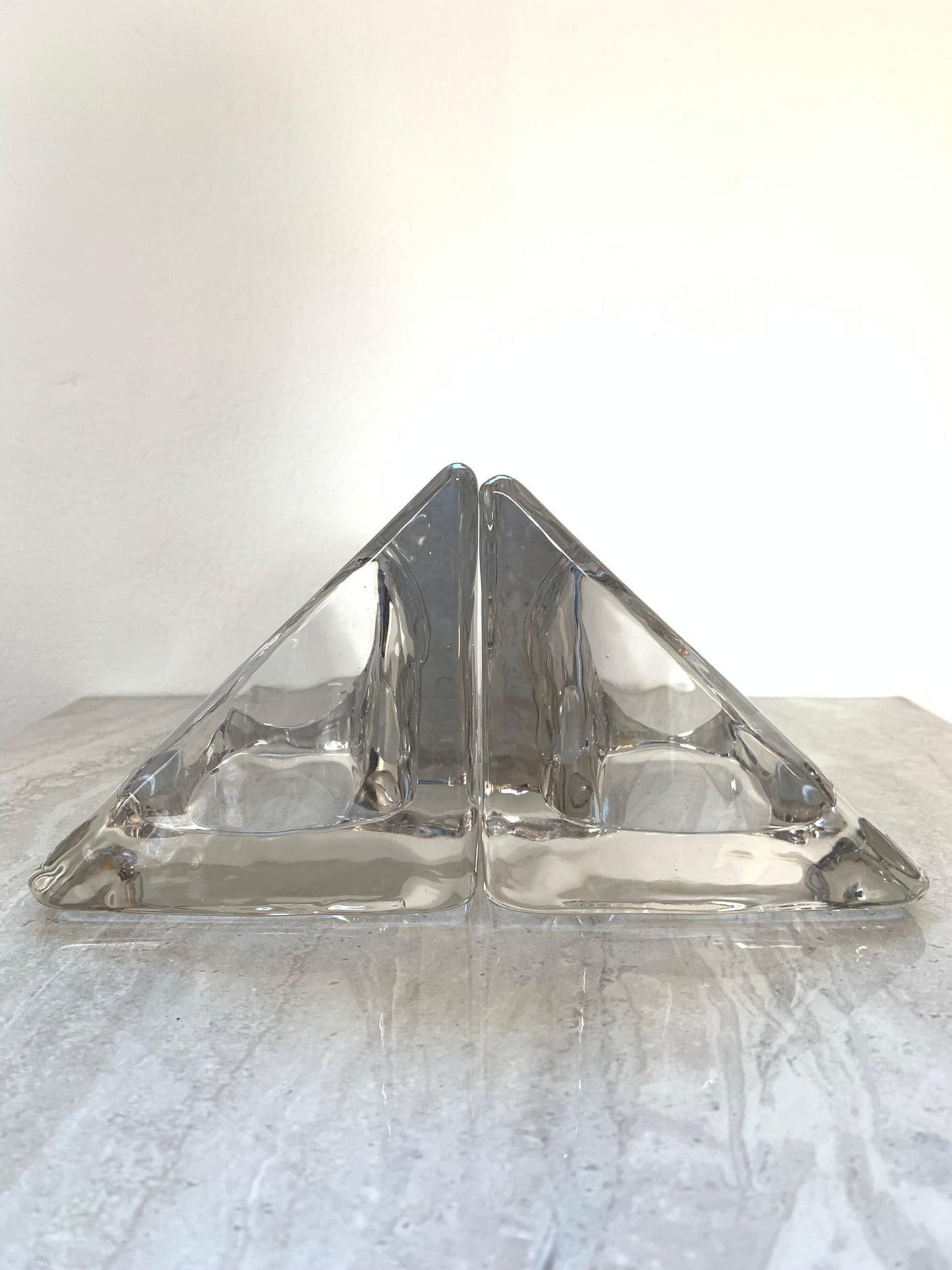 Vintage Nybro Swedish Candle Holder Bookends- a Pair