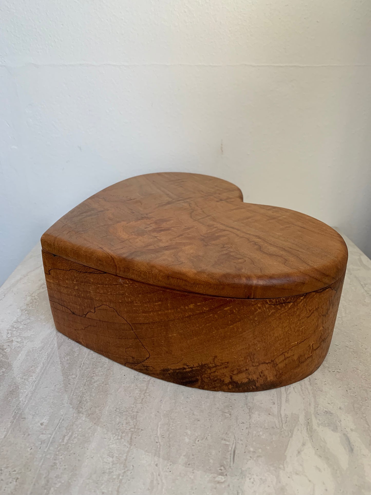 Handcrafted Exotic Wood Heart Shaped Box