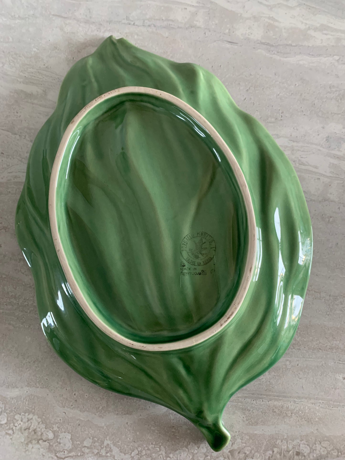 Vintage Bordallo Pinheiro Portugal Ceramic Leaf Plate Platter