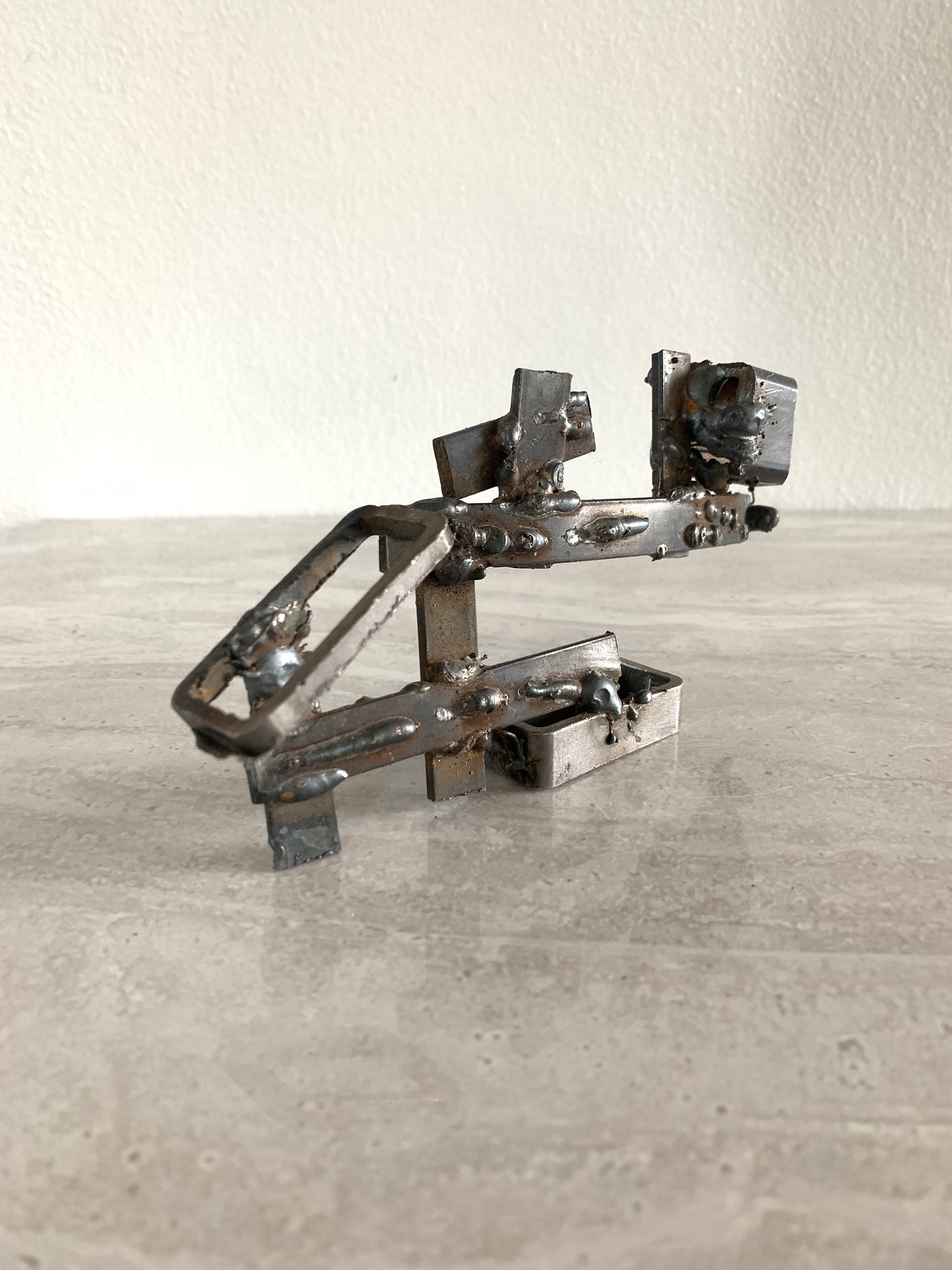 Vintage Mid-Century Brutalist Abstract Metal Sculpture