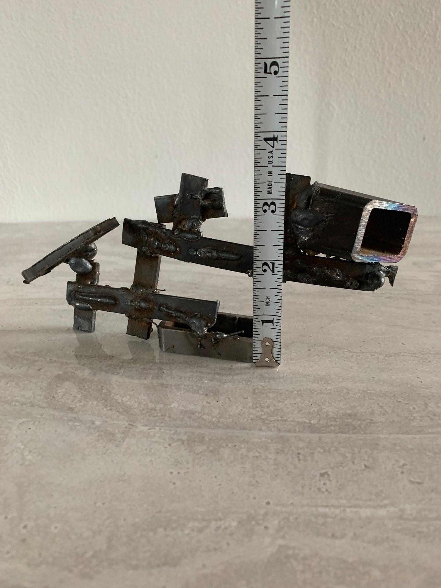 Vintage Mid-Century Brutalist Abstract Metal Sculpture