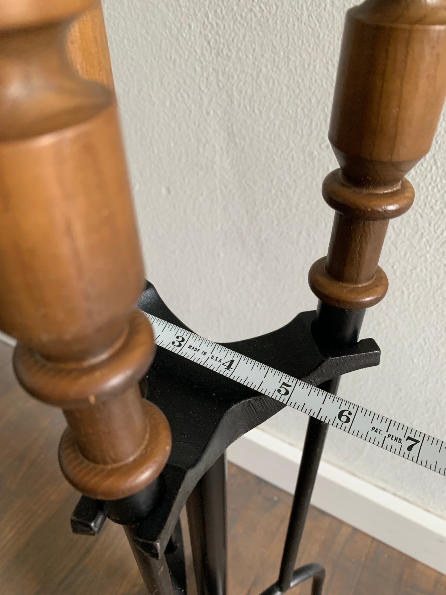 Mid-Century Modern Turned Wood Fireplace Tools