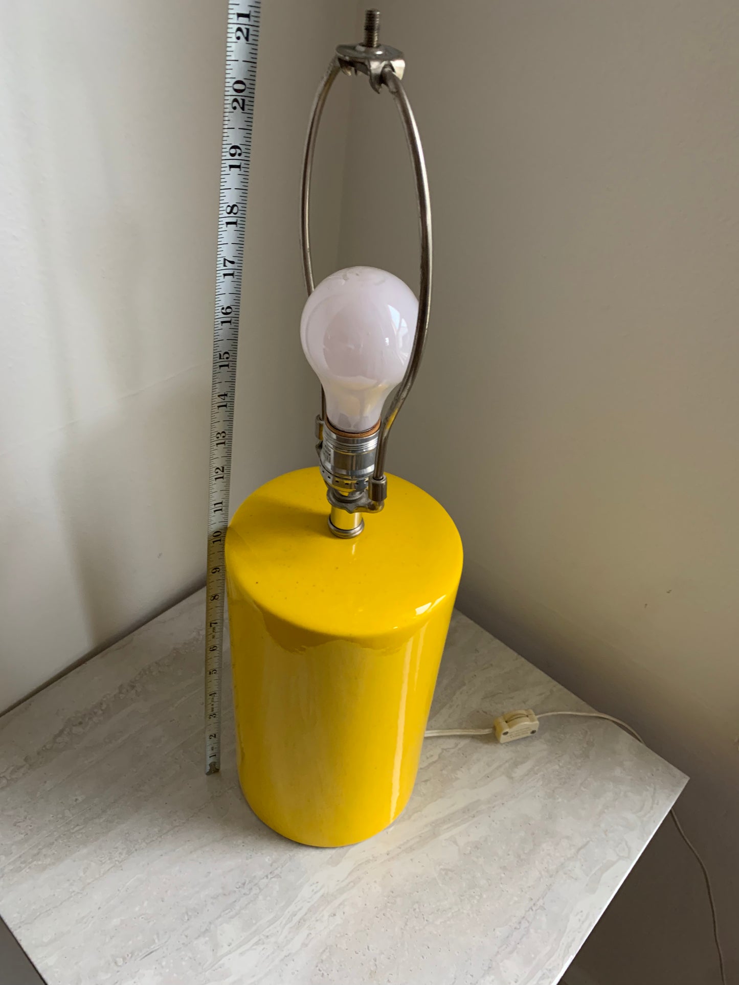 Mid-Century Modern Canary Yellow Ceramic Dual Setting Lamp