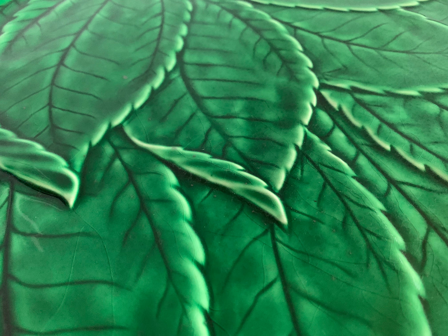 Majolica Leaf Platter Made in Japan