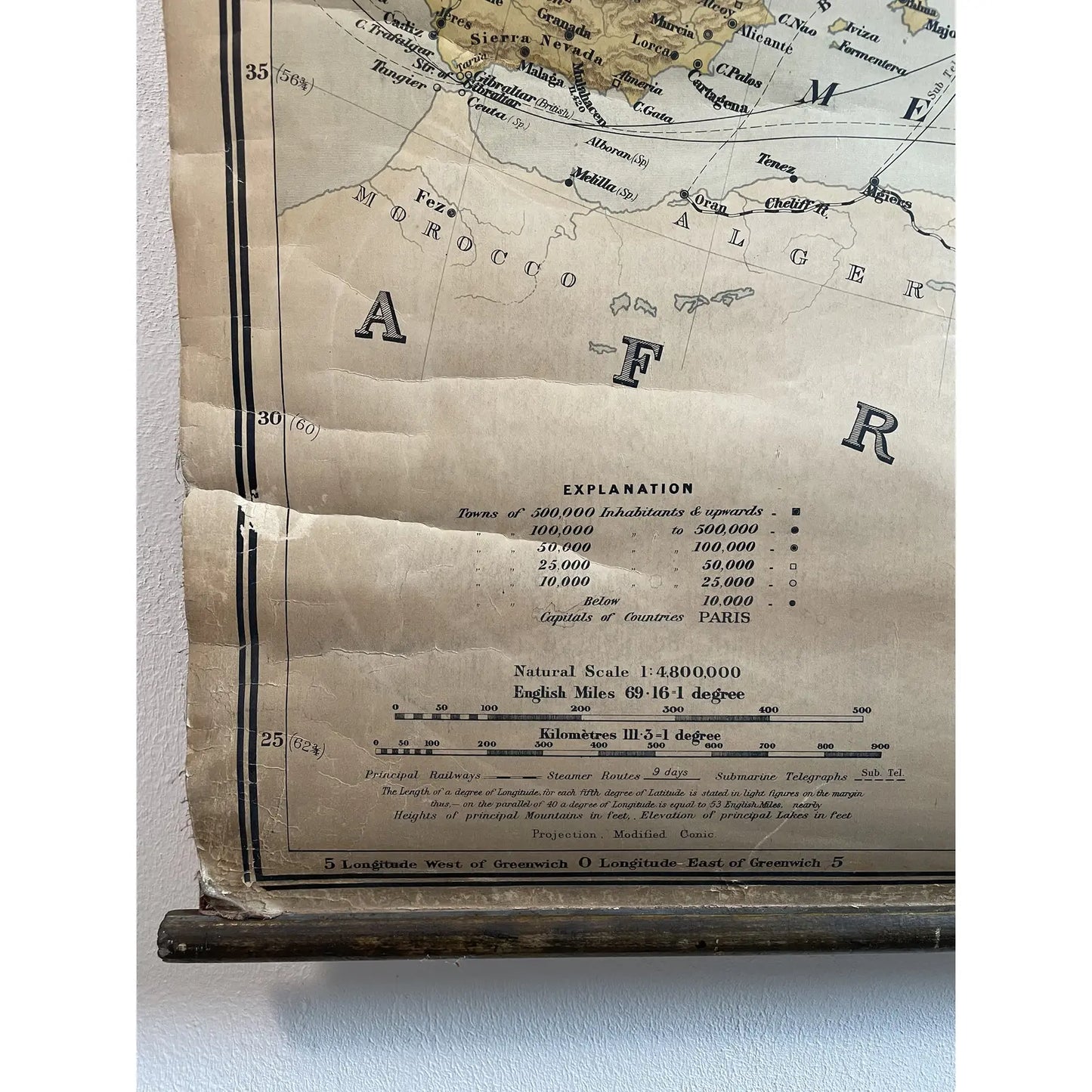 Antique Map of Europe Constructed & Engraved by W. & a.k. Johnston, Limited 1898