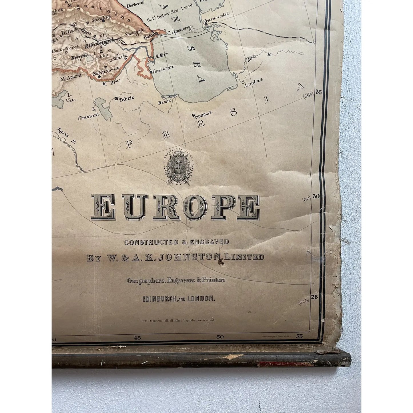 Antique Map of Europe Constructed & Engraved by W. & a.k. Johnston, Limited 1898
