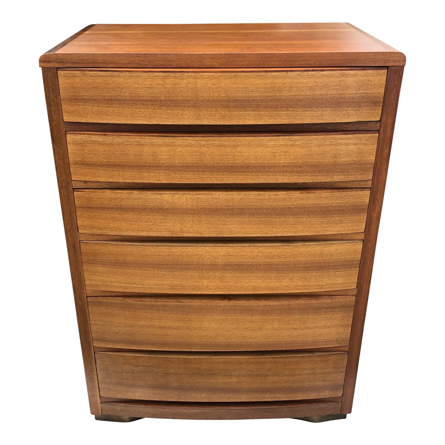Art Deco Walnut 6 Drawer Highboy Dresser by Tri-Bond Furniture