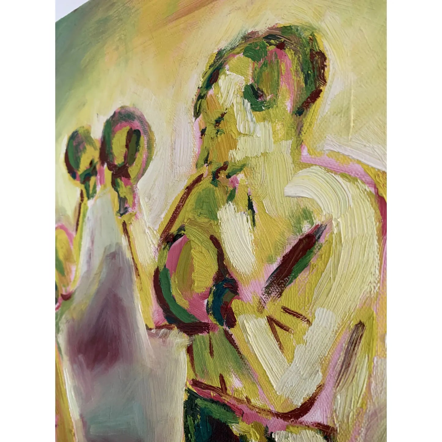 "Boxers" Contemporary Expressionist Figurative Sport Oil Painting on Canvas