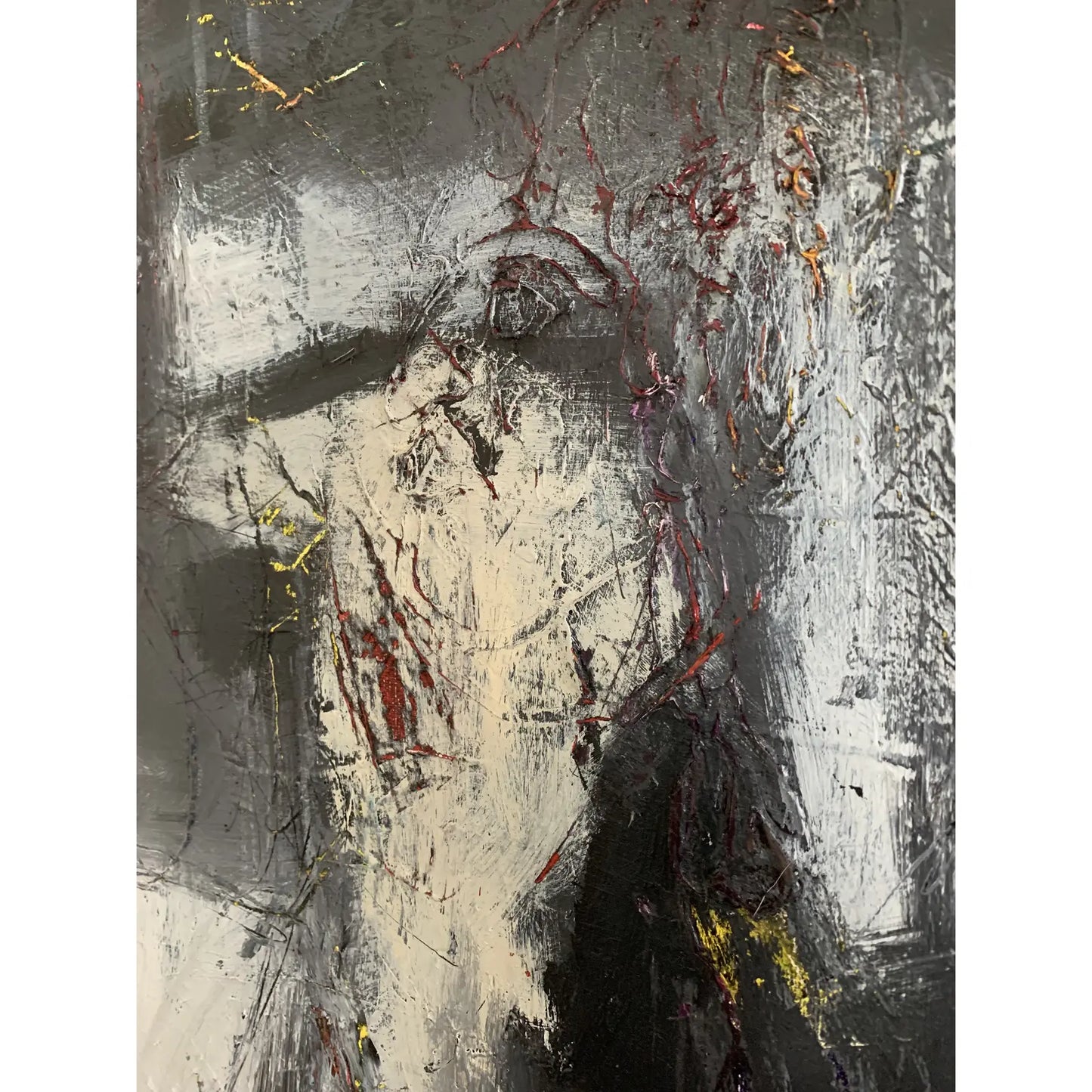 Contemporary Abstract Acrylic Painting on Board, Framed