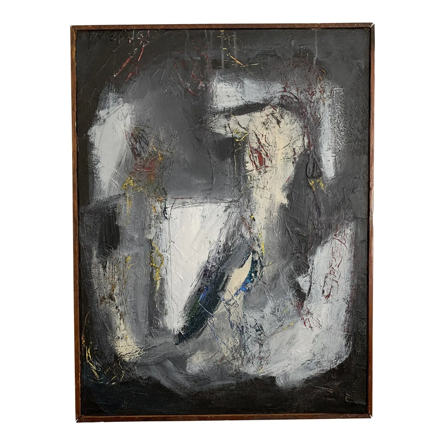 Contemporary Abstract Acrylic Painting on Board, Framed