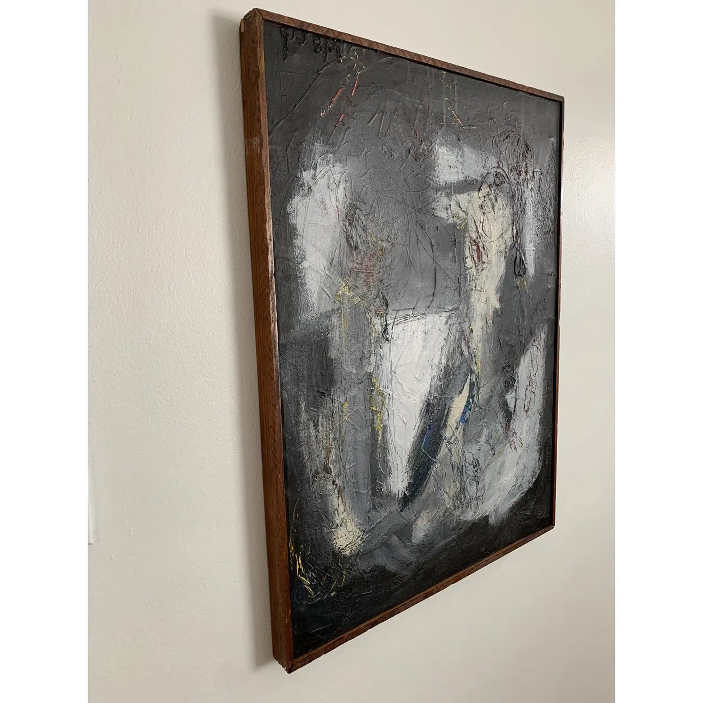 Contemporary Abstract Acrylic Painting on Board, Framed