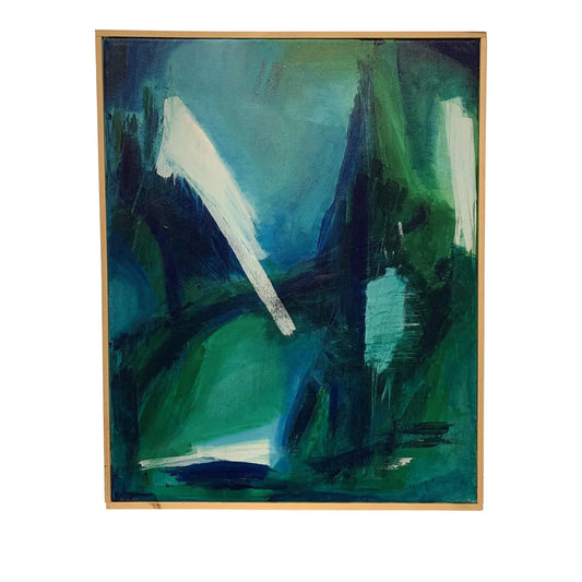 Contemporary Abstract Expressionist Acrylic Painting, Framed