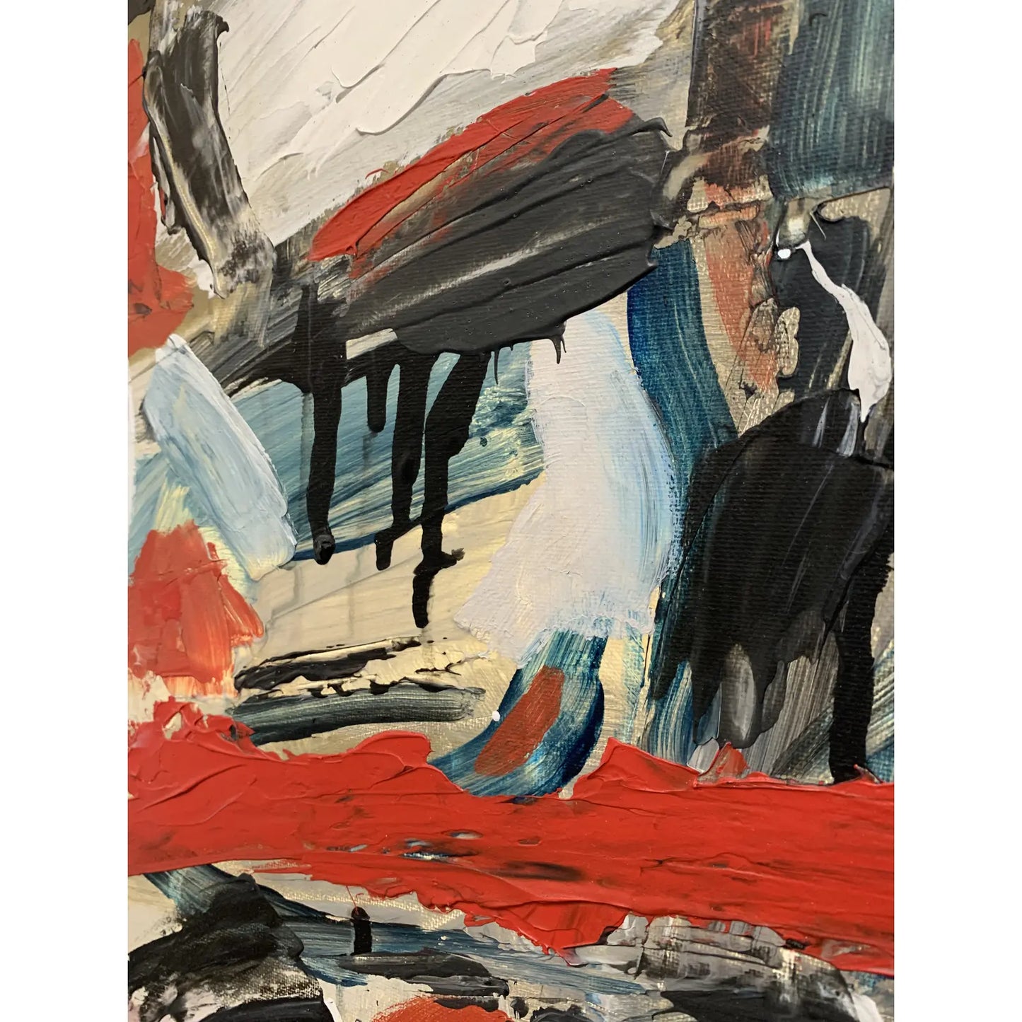 Contemporary Abstract Expressionist Acrylic Painting, Framed