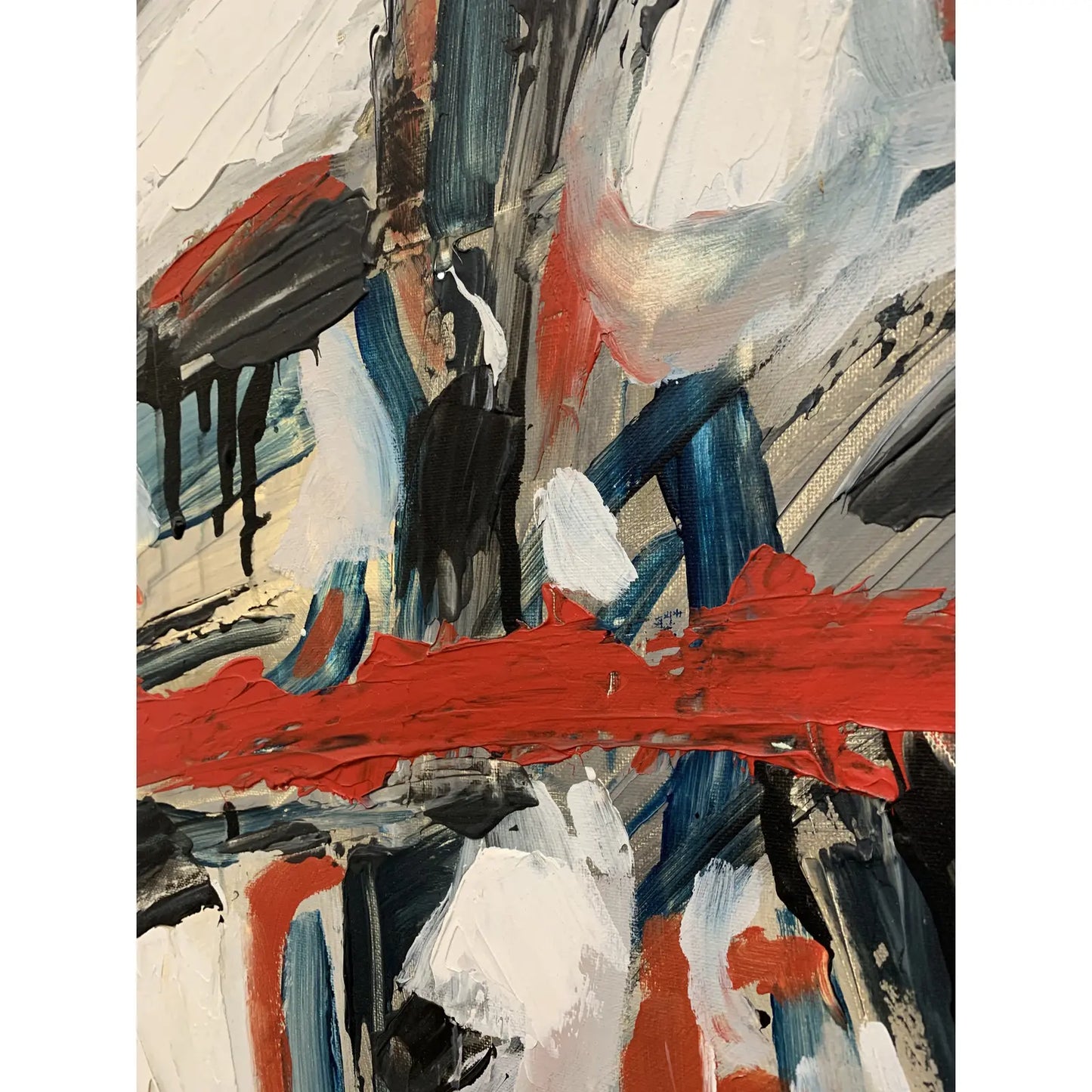 Contemporary Abstract Expressionist Acrylic Painting, Framed