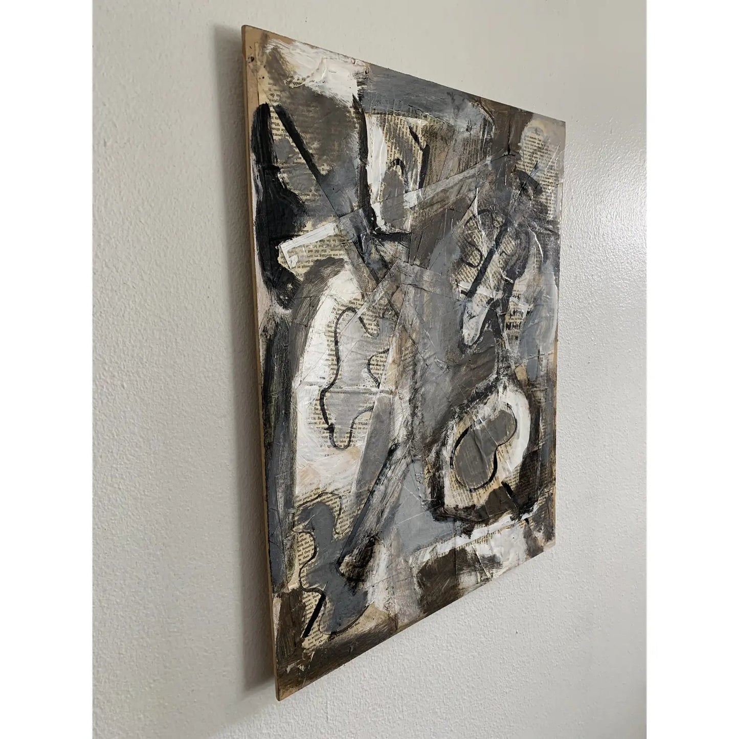 Contemporary Original Abstract Mixed-Media Painting on Panel