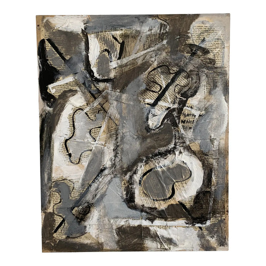 Contemporary Original Abstract Mixed-Media Painting on Panel