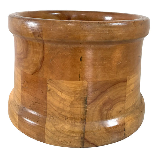Early 20th Century Handcrafted Rustic Solid Wood Bowl