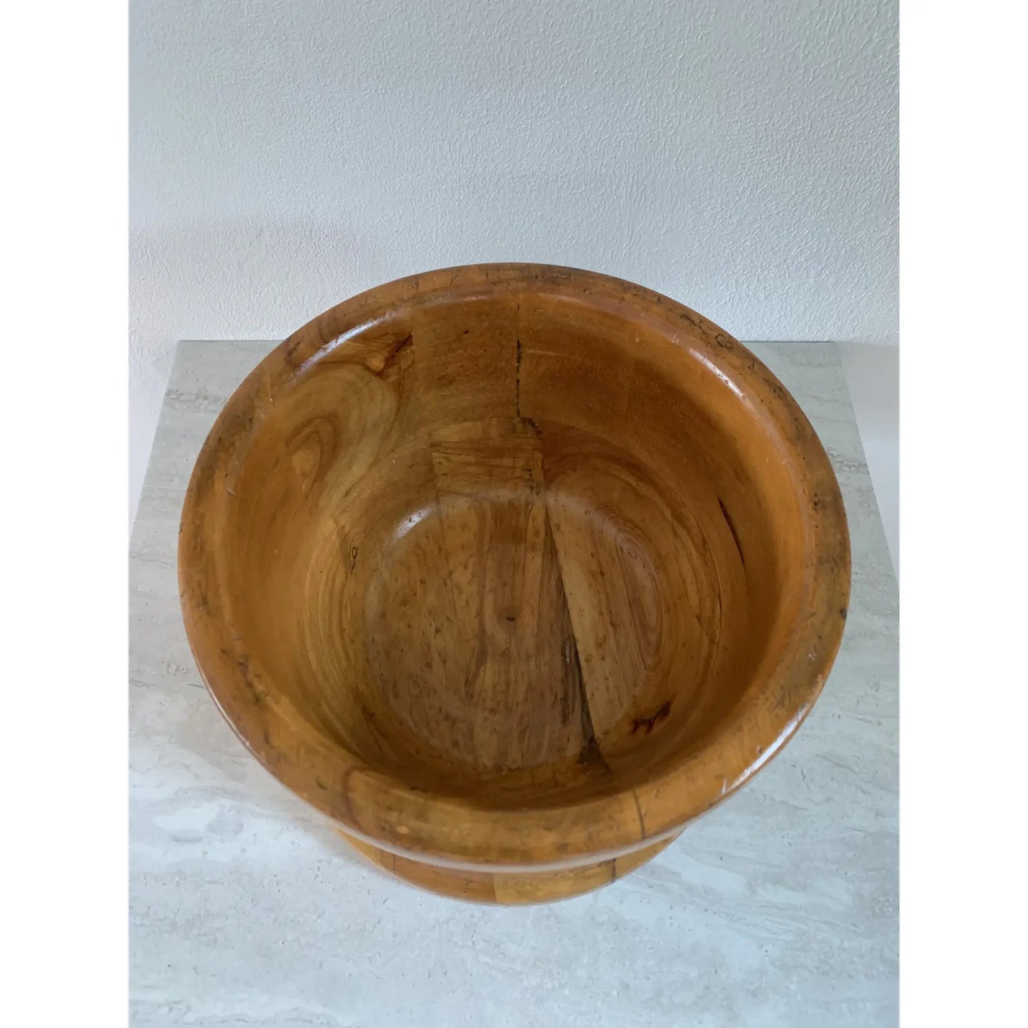 Early 20th Century Handcrafted Rustic Solid Wood Bowl