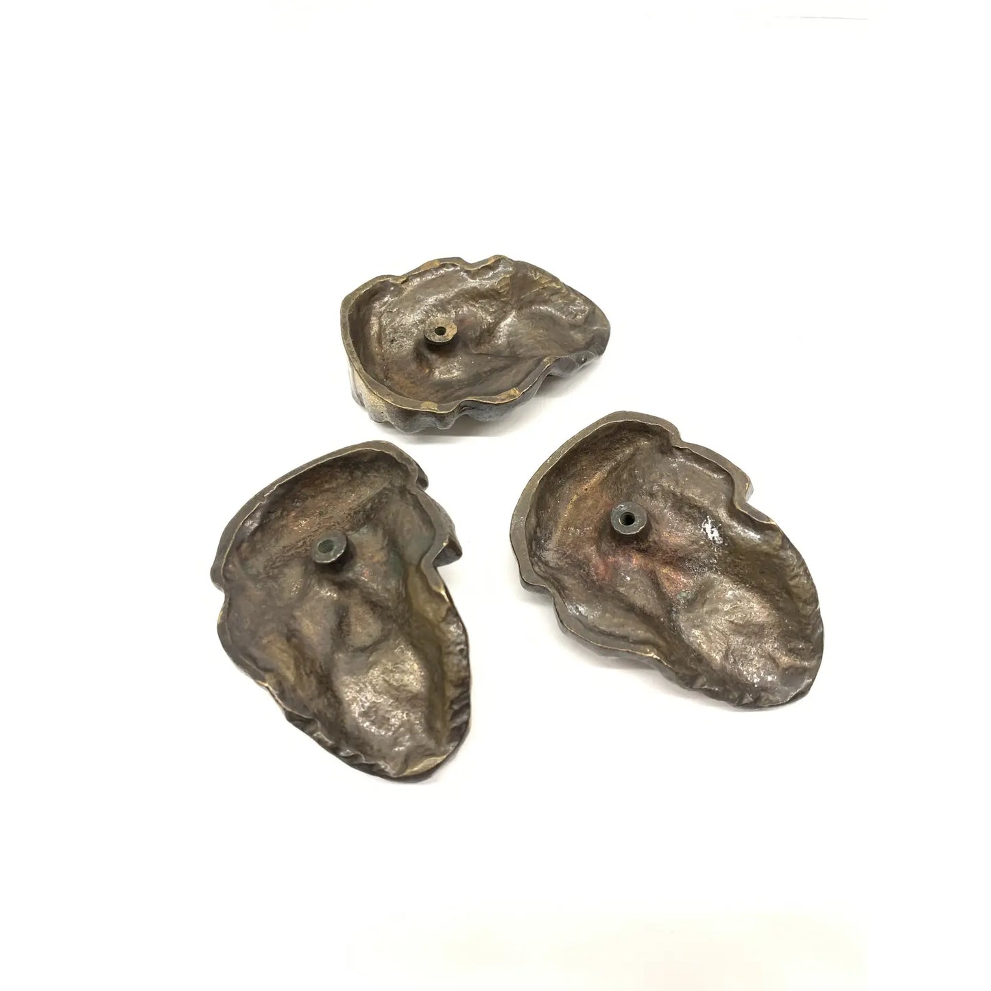 Early 20th Century Solid Brass Greek God Knobs - Set of 3