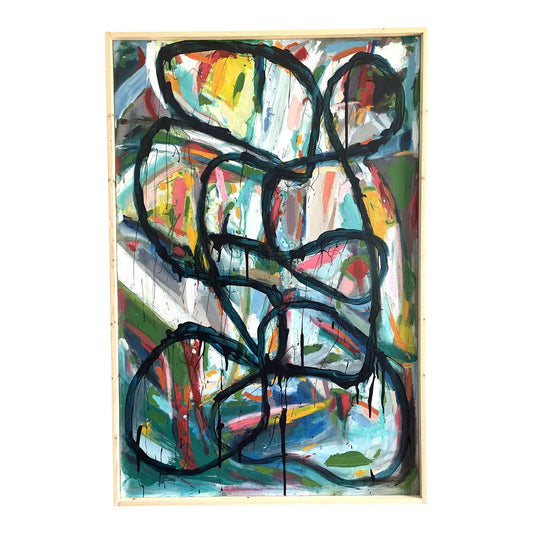 Framed Contemporary Abstract Expressionist on Canvas