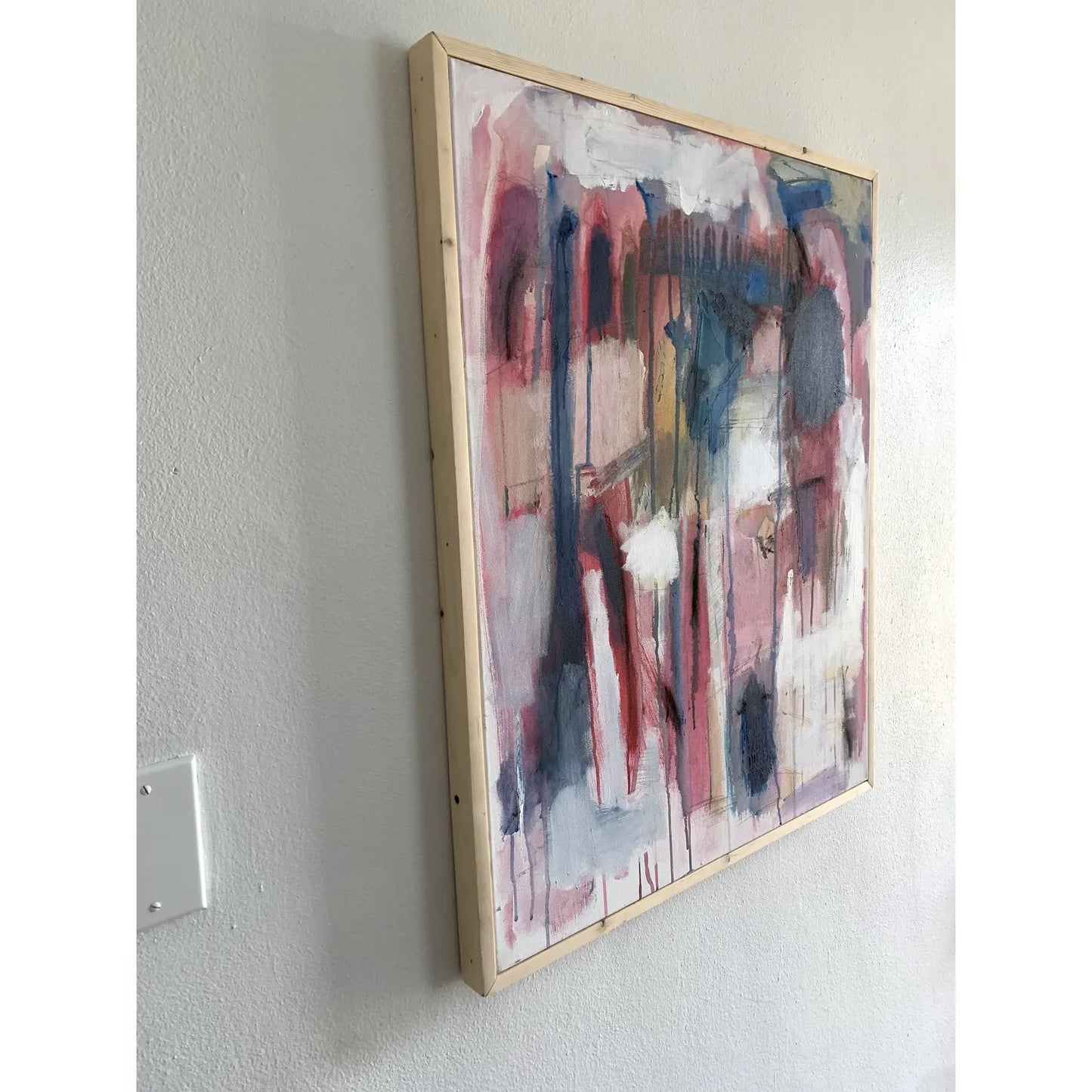 Framed Contemporary Original Modern Abstract Acrylic Painting on Canvas