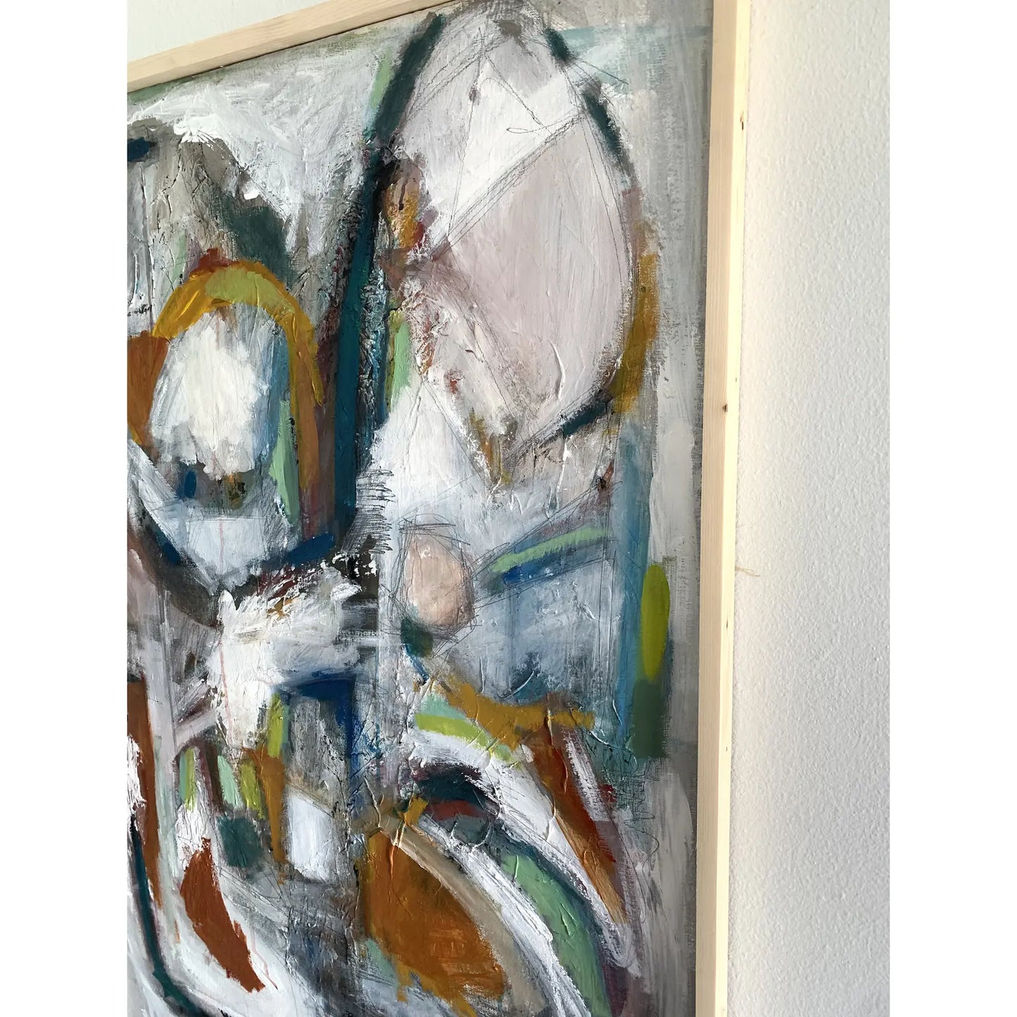 Framed Contemporary Original Modern Abstract Acrylic Painting on Canvas