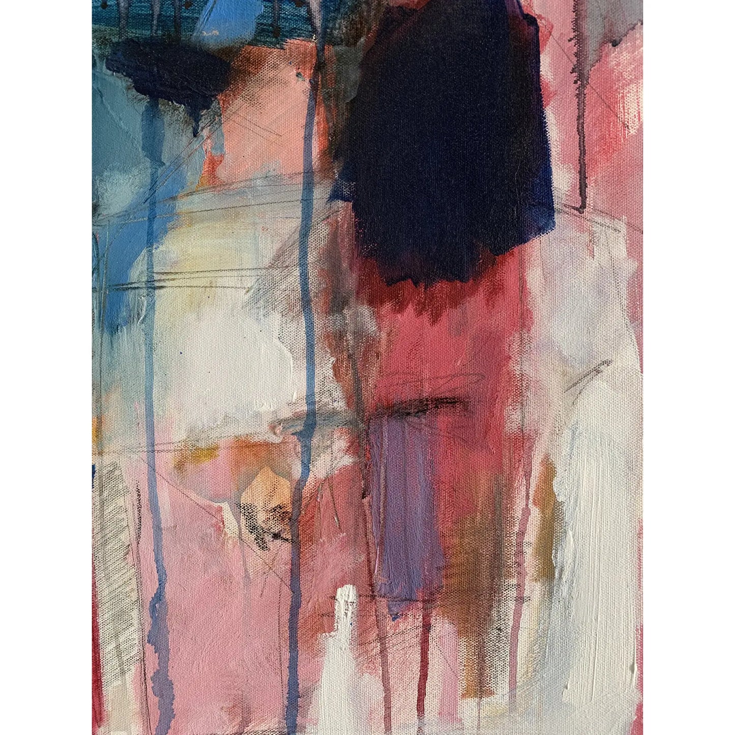 Framed Contemporary Original Modern Abstract Acrylic Painting on Canvas