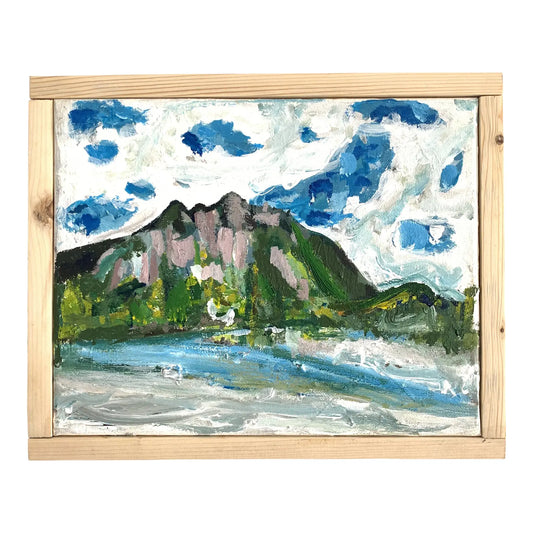 Framed Contemporary Post-Impressionist Style Landscape - Mount Si