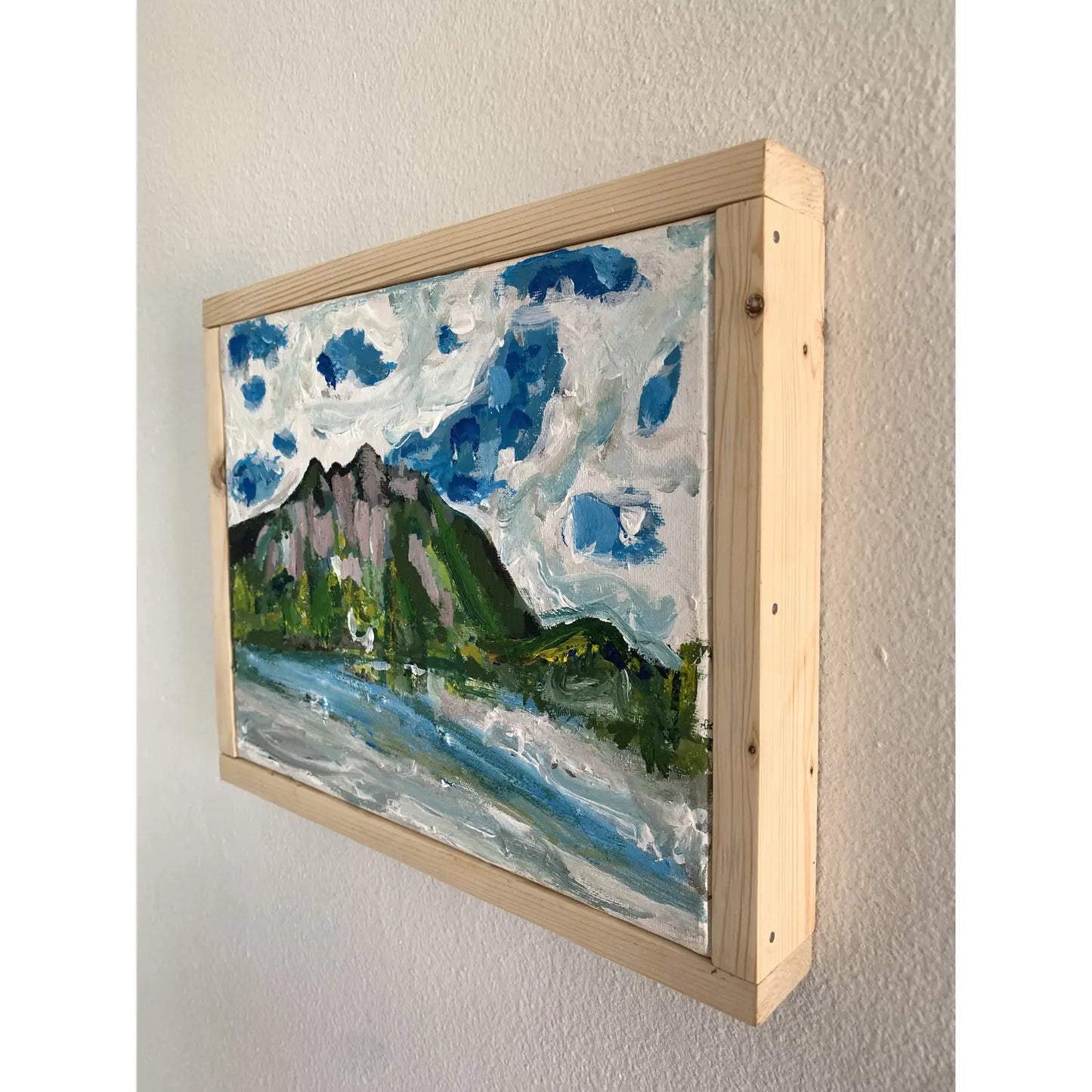 Framed Contemporary Post-Impressionist Style Landscape - Mount Si