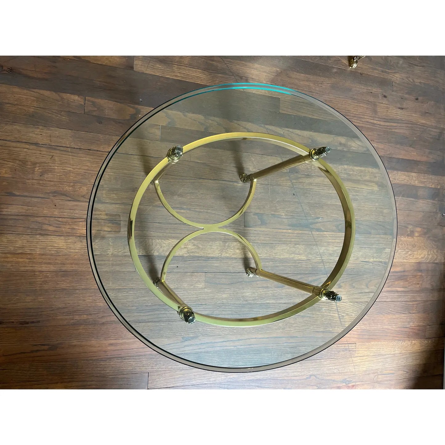 French Hollywood Regency Style Brass and Glass Coffee Tables - Set of 2