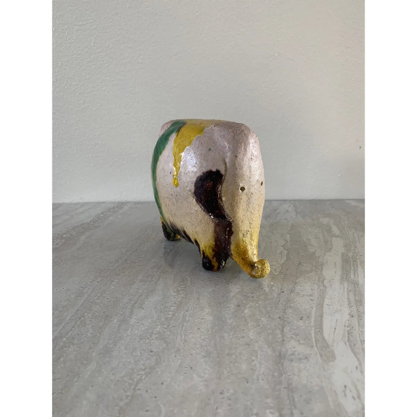 Gli Etruschi Glazed Ceramic Elephant Designed by Ivo De Santis for Bitossi